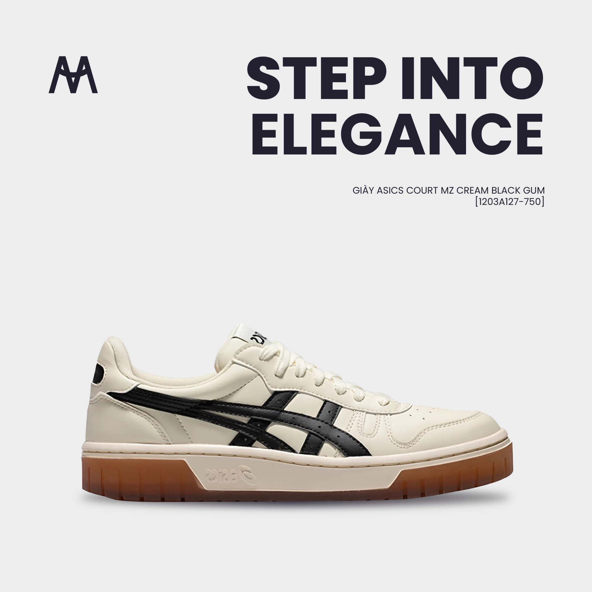 giày asics court mz trên chân, phong cách đường phố