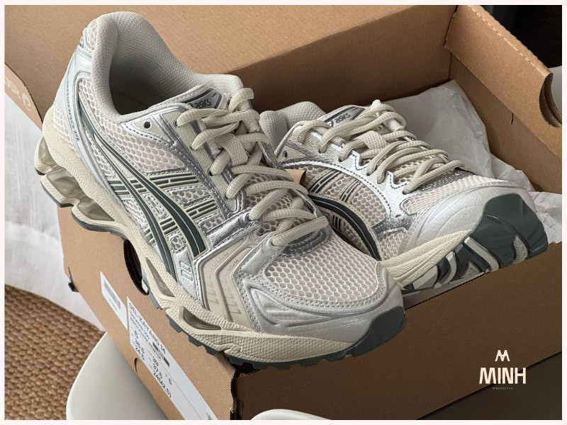 Giày bóng chuyền nữ Asics Gel Kayano 14 Birch Dark Pewter, phong cách thời trang