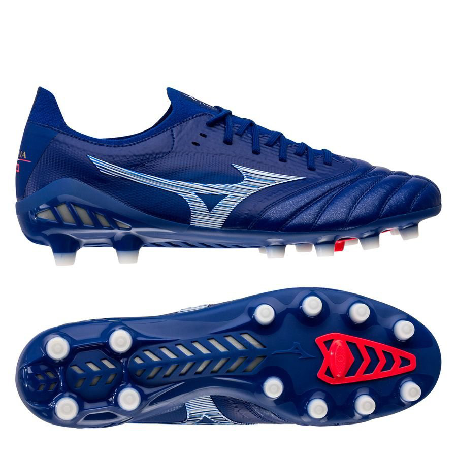 Giày bóng đá Mizuno FG Morelia Neo III Reach Beyond xanh trắng