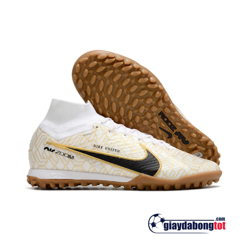 Giày bóng đá Nike cổ cao Superfly 9 Elite TF màu trắng vàng