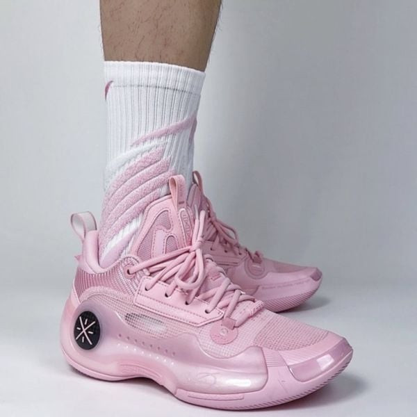 Giày bóng rổ Li-Ning Way of Wade 10 Low ‘Cherry Blossom’ màu hồng với họa tiết hoa anh đào