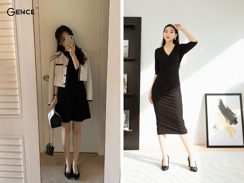 Giày búp bê đáng yêu mix cùng đầm body