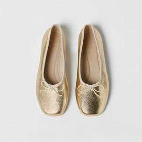 Giày búp bê màu xanh ngọc xuất dư có sẵn size 34