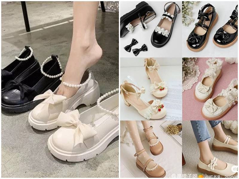 Giày búp bê phối áo dài tạo nét nữ tính