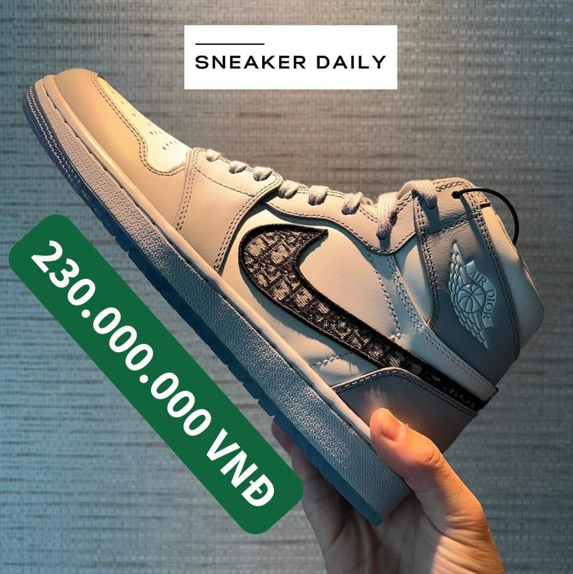 Giày cao cổ Nike Air Jordan 1 High Dior sang trọng với thiết kế độc đáo