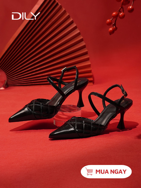 Giày cao gót Slingback với quai hậu mảnh, khẳng định vị thế giày nữ hot trend 2024