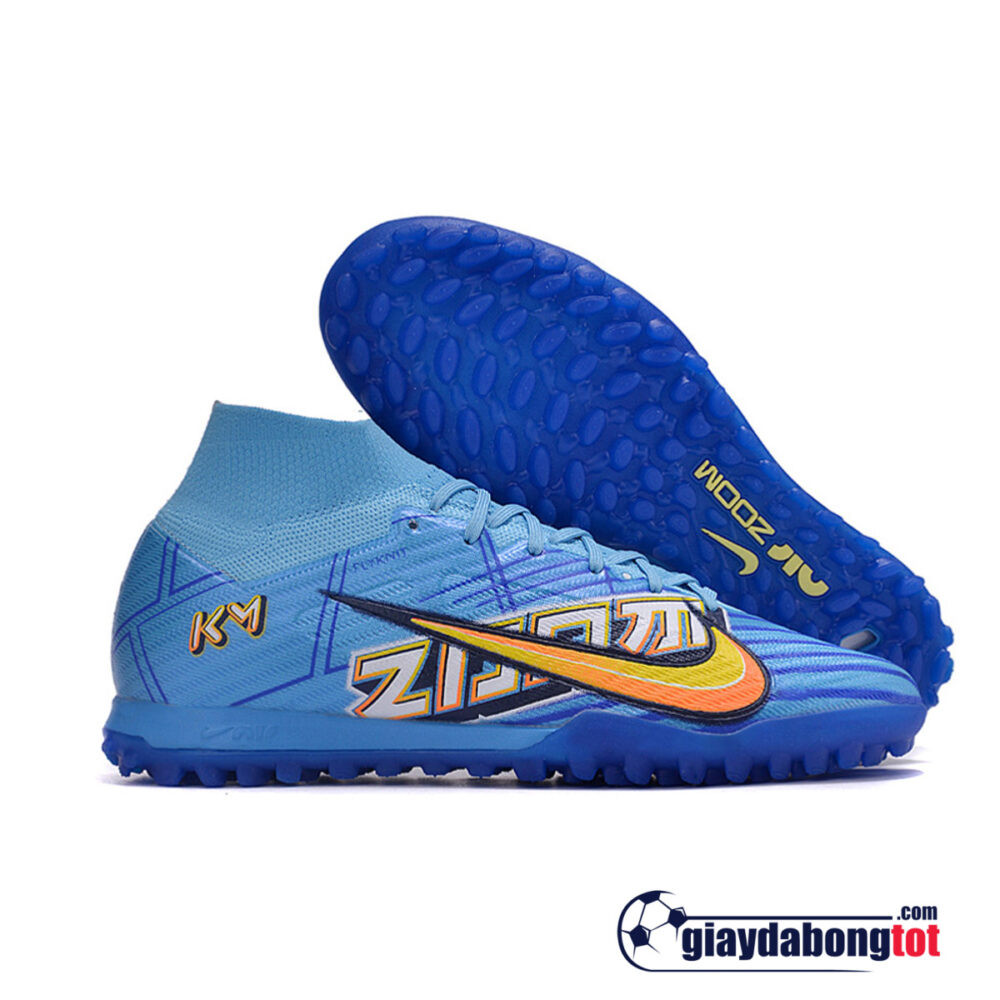 Giày đá bóng cổ cao Nike Mercurial Superfly 9 Elite TF xanh dương vàng