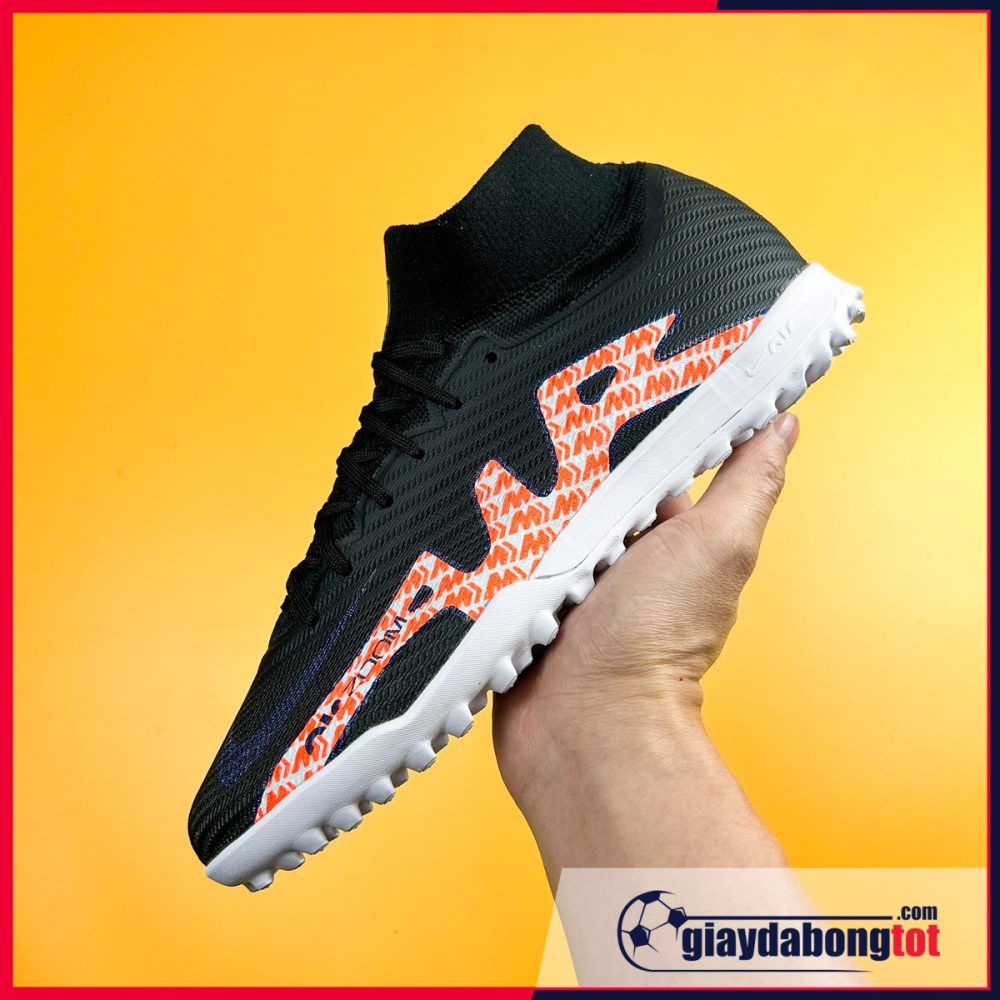 Giày đá bóng cổ cao Nike Superfly 9 Elite TF đen phối cam ấn tượng