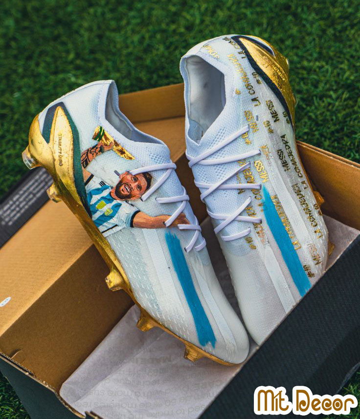 Giày đá bóng custom hình Lionel Messi