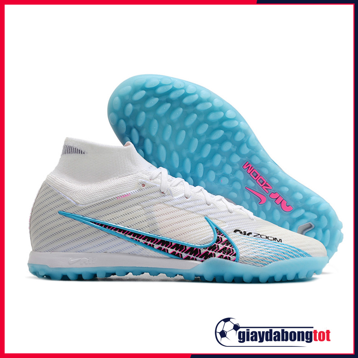 Giày đá bóng Nike Mercurial Superfly 9 Elite TF màu trắng xanh đen