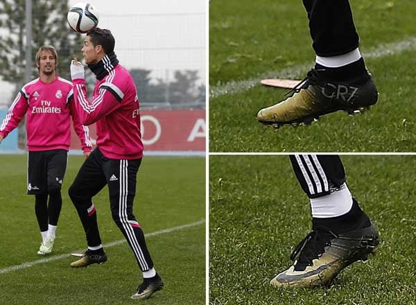Giày đá bóng Nike Mercurial Superfly CR7 Rare Gold đính kim cương nhỏ, biểu tượng của sự quý hiếm.