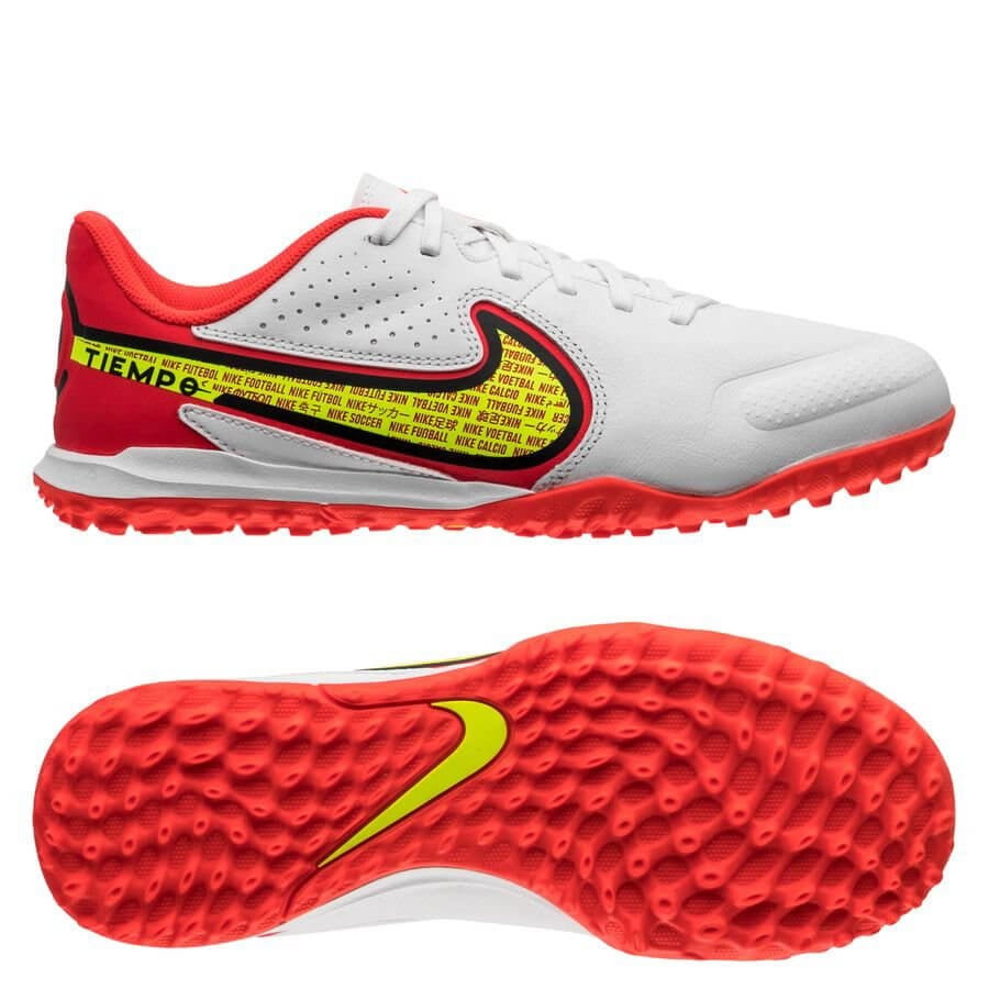 Giày đá bóng Nike Tiempo 9 Academy TF Motivation trắng đỏ vàng
