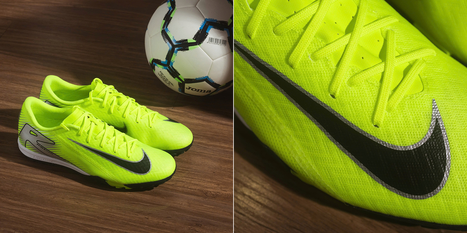 Giày đá bóng Nike xanh chuối Mercurial Vapor 16 Academy TF trên sân cỏ nhân tạo