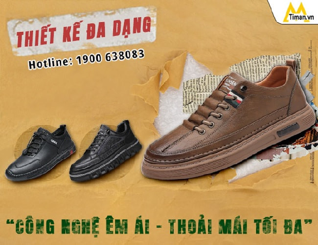 Giày da thể thao nam đa dạng kiểu dáng và màu sắc