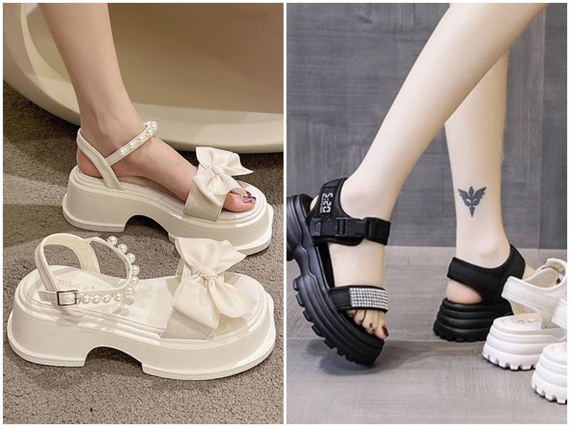 Giày đế bánh mì cá tính khi mặc áo dài
