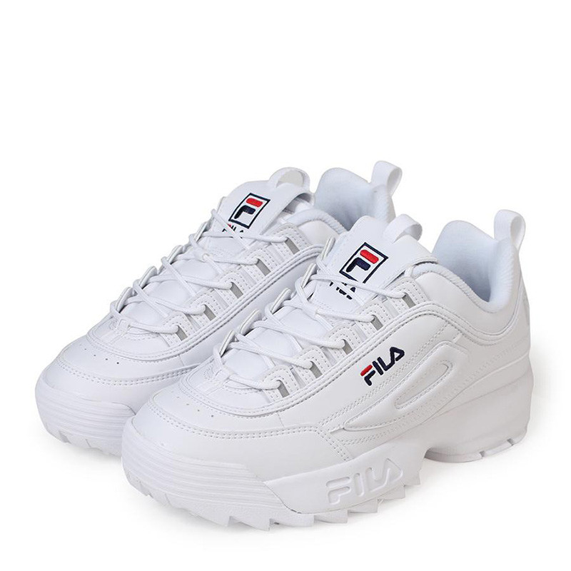 Giày Fila Disruptor 2 đế răng cưa trắng, mang đậm phong cách retro Hàn Quốc