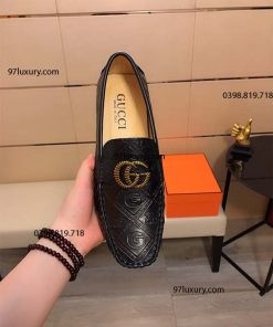 giày lười gucci nam authentic với khóa Horsebit vàng sang trọng