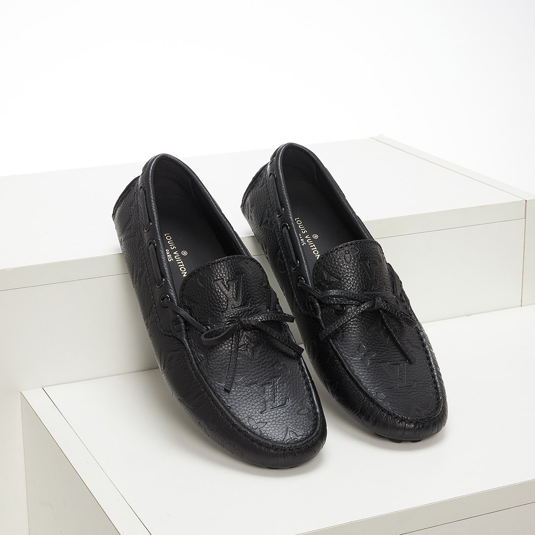Giày lười Louis Vuitton Arizona Moccasin chính hãng với họa tiết Monogram dập chìm tinh xảo