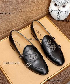 Giày lười nam Gucci hai màu đen nâu