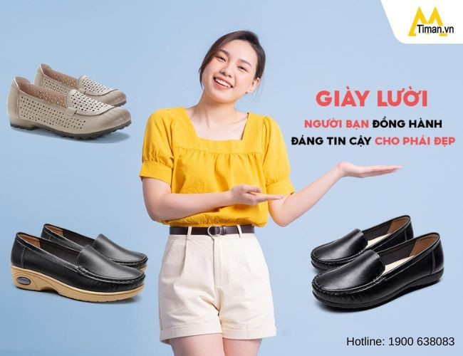 Giày lười nữ đẹp hàng hiệu Giày Hà Anh bảo hành bền lâu