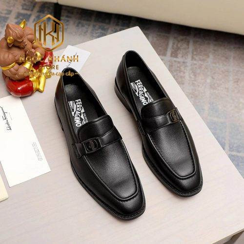 Giày lười Salvatore Ferragamo nam chính hãng da nhăn tag lệch
