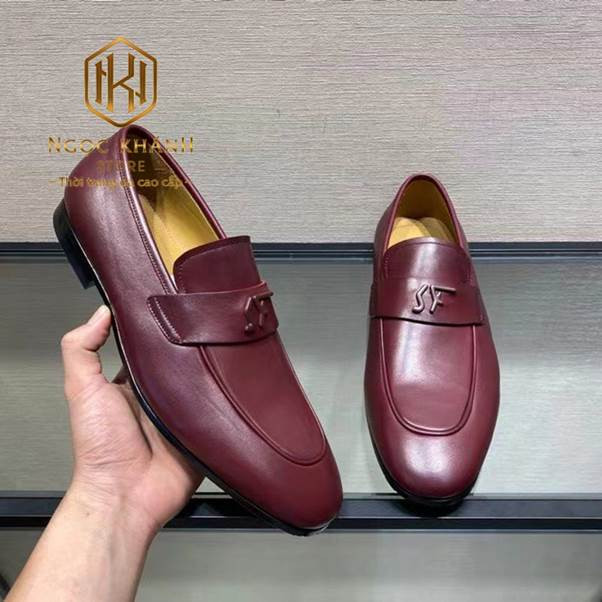 Giày lười Salvatore Ferragamo nam chính hãng đế cao màu đỏ