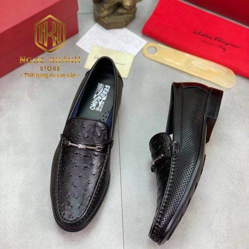 Giày lười Salvatore Ferragamo nam chính hãng họa tiết chấm bi