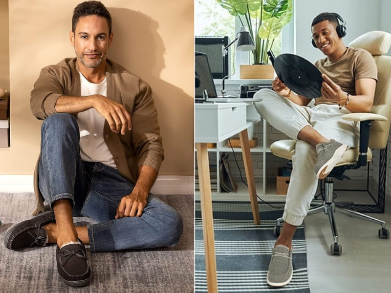 Giày Moccasin da lộn kết hợp cùng quần jean mang vẻ trẻ trung