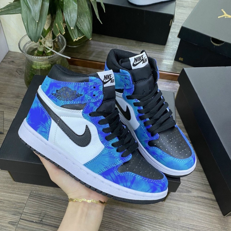 Giày Nike Air cổ cao nam xanh loang độc đáo
