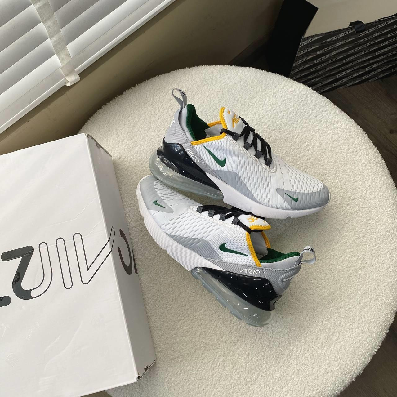 Giày Nike Air Max 270 White/Green với bộ đệm Air Max lớn và thiết kế năng động