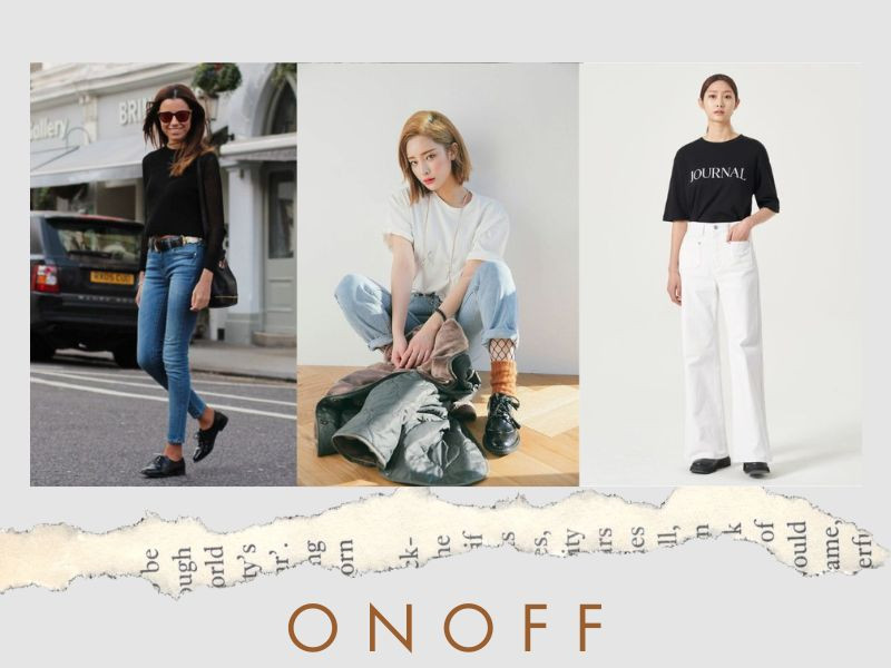 Giày Oxford kết hợp quần jeans năng động