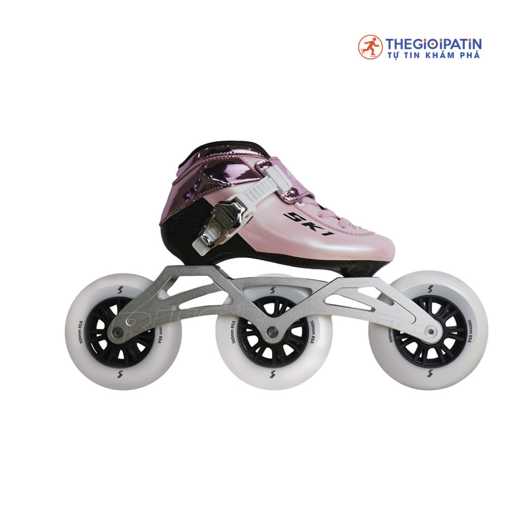 Giày patin chuyên nghiệp iskater Rush one SK1 màu bạc dành cho trẻ em, tối ưu tốc độ