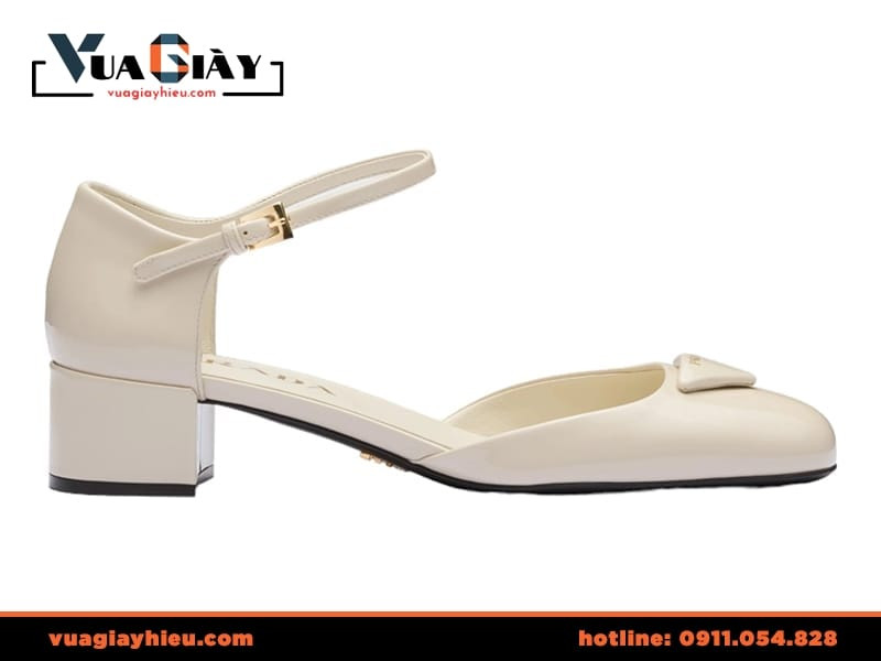 Giày Prada cao gót nữ chính hãng màu trắng thanh lịch