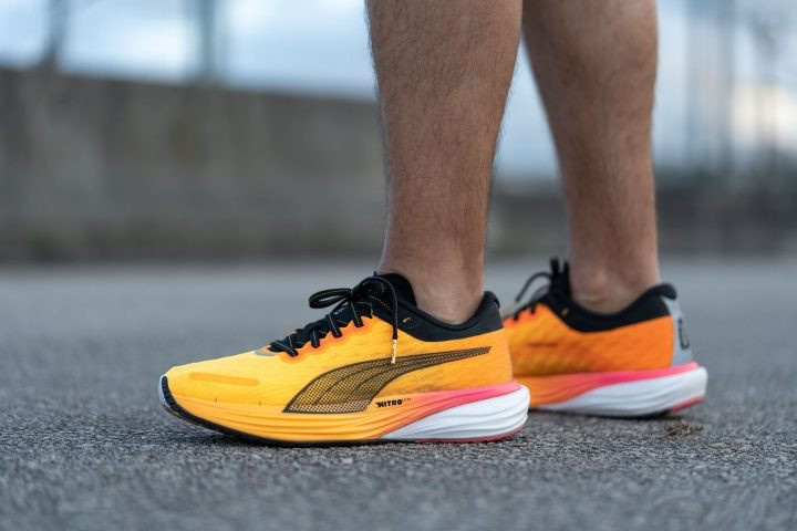 Giày Puma Deviate Nitro 2 đang được thử nghiệm, cho thấy tổng thể thiết kế.