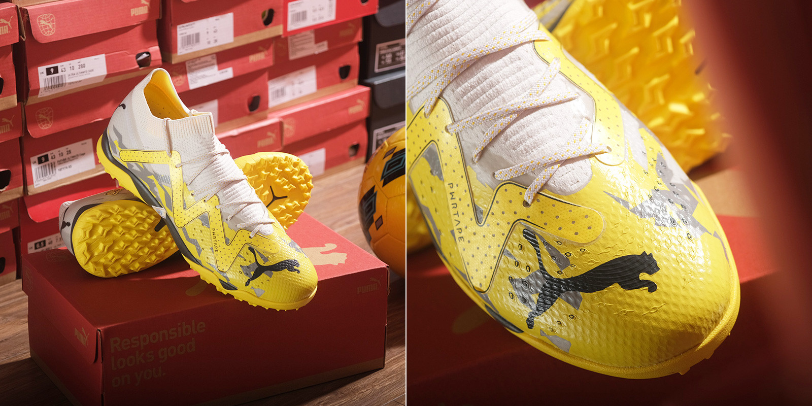 giày Puma Future Ultimate Cage TF màu vàng xám