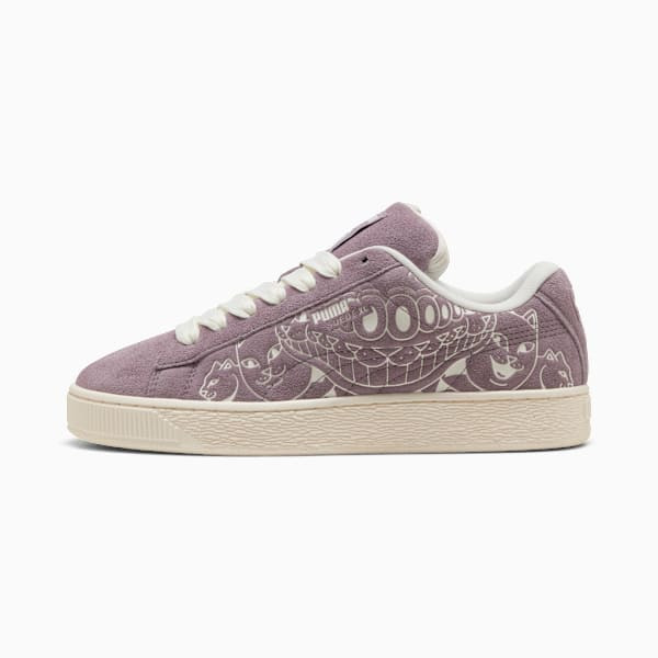 Giày Puma Suede XL màu đen với đế dày và dây giày lớn