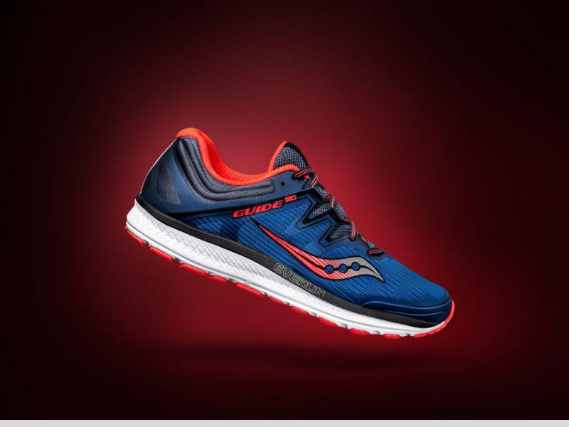 Giày Saucony Guide ISO màu xanh với thiết kế năng động và hỗ trợ chạy bộ