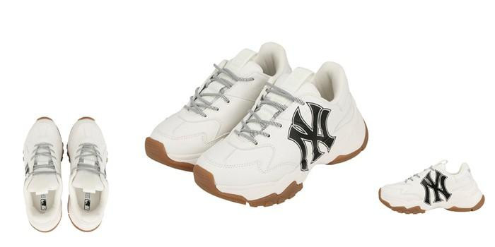 Giày sneaker độn đế nữ MLB Big Ball Chunky A trắng đen cá tính