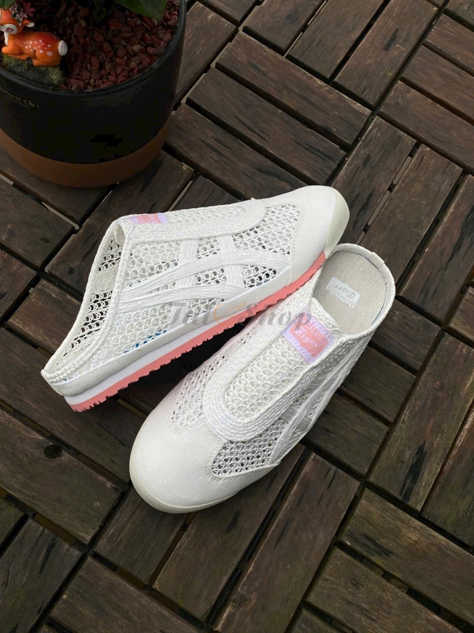 Giày sneaker hot trend chính hãng Onitsuka Tiger Mexico 66 Sabot White Pink