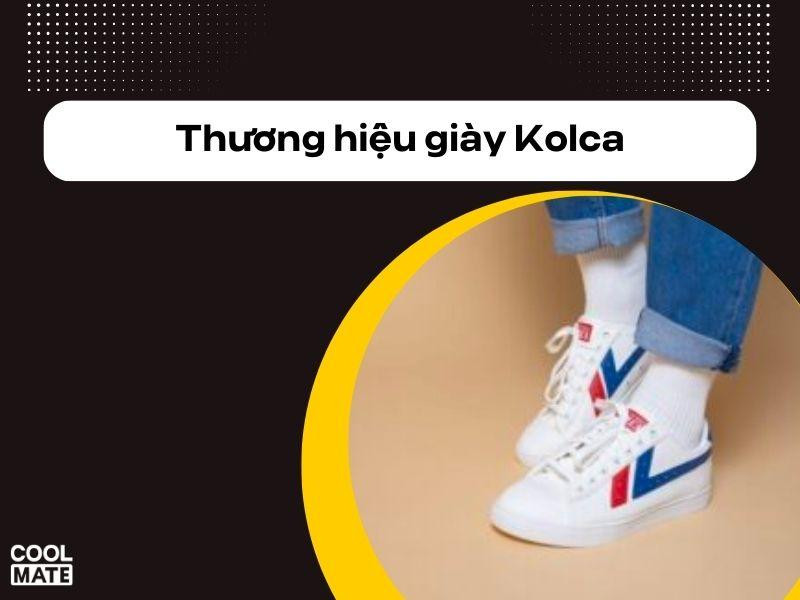 Giày sneaker Kolca màu trắng đen đơn giản