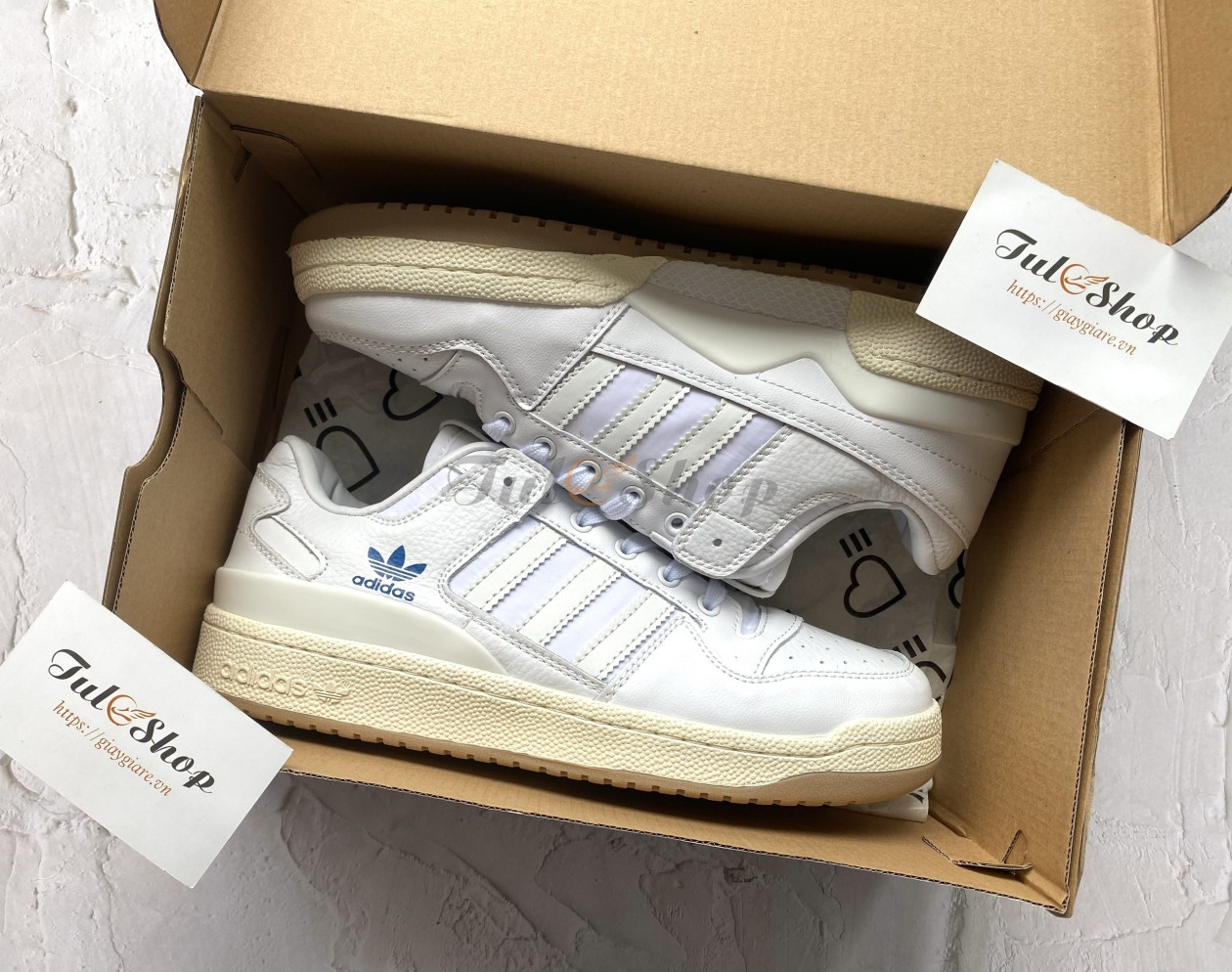 Giày sneaker nam 2024 Adidas Forum 84 Low ADV Cloud White Blue Bird