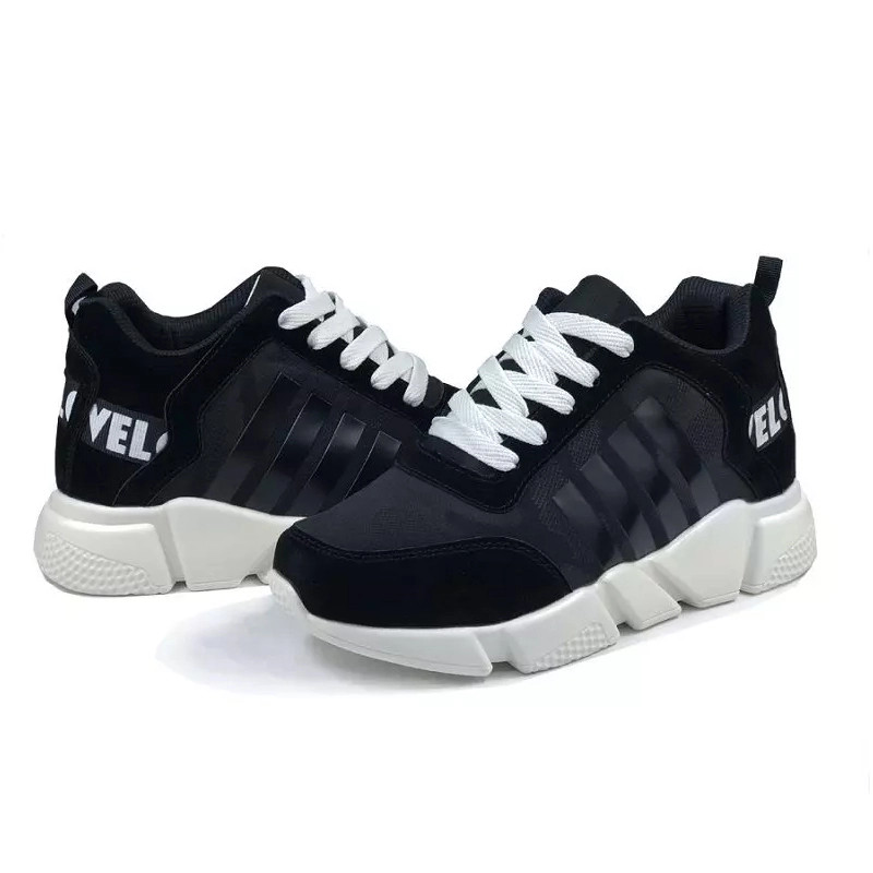 Giày sneaker nam thể thao Elove đế cao màu trắng, tăng chiều cao hiệu quả, kiểu dáng trẻ trung