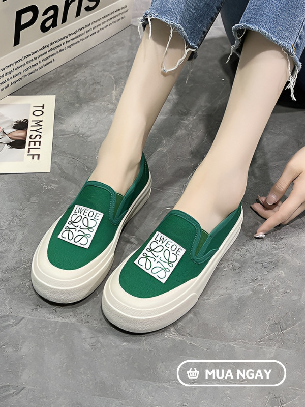 Giày sneaker nữ slip-on năng động