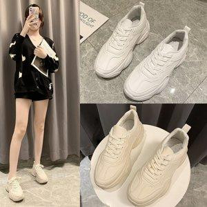 Giày sneaker trắng độn đế cho nữ big size