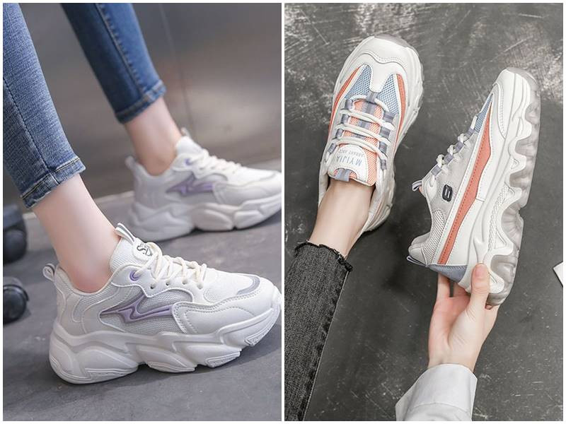 Giày sneaker trắng phù hợp với áo dài cách tân