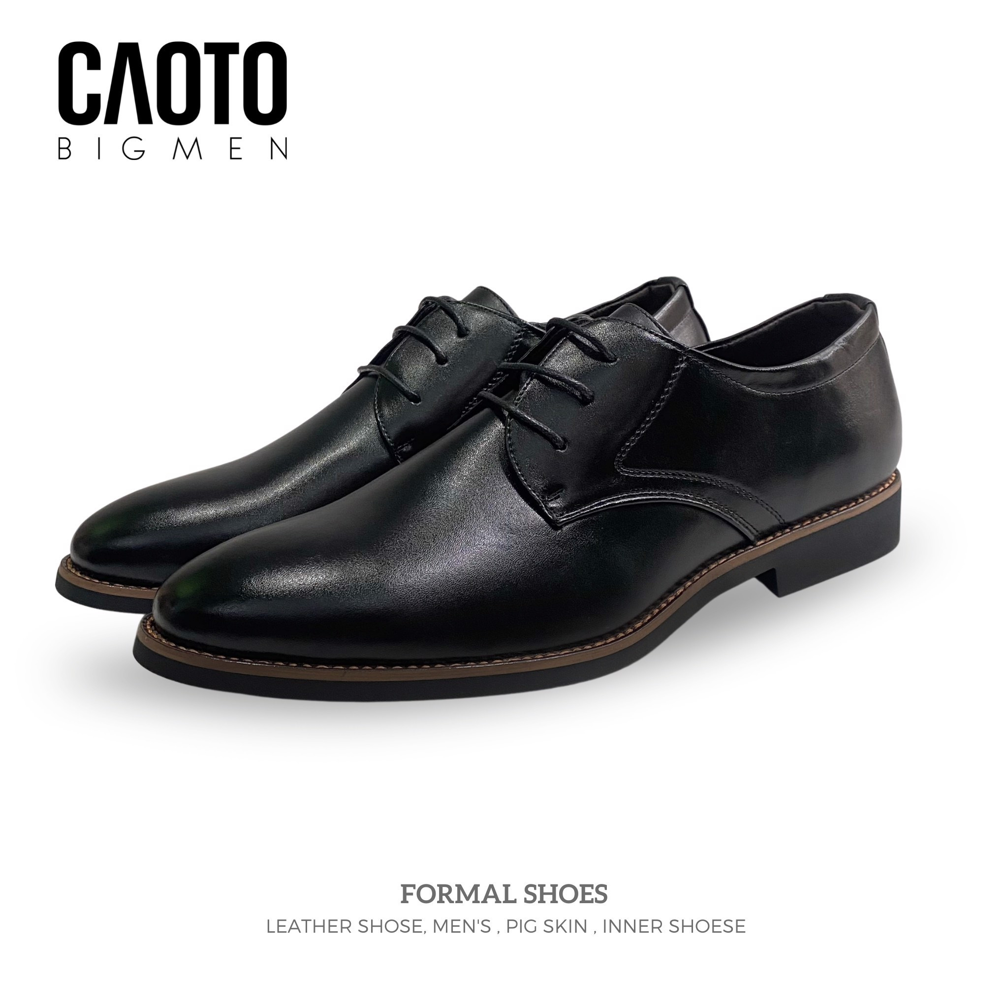 Giày tây nam big size đen Leather Ellance Mont, phong cách lịch lãm cho quý ông tại TP.HCM.