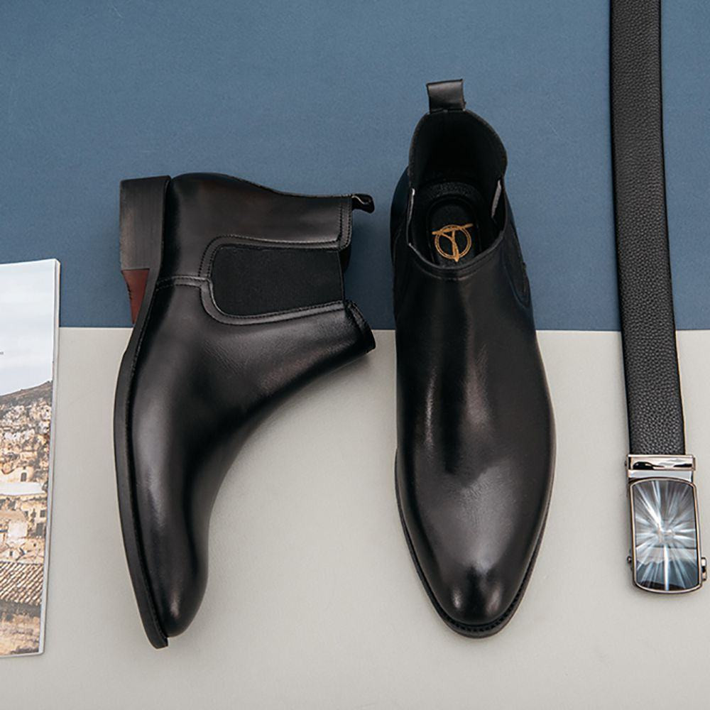 giay tay nam chelsea boot da bo co dien