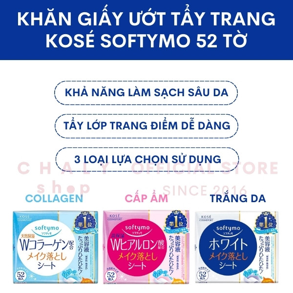 giấy tẩy trang Kose Softymo Nhật Bản