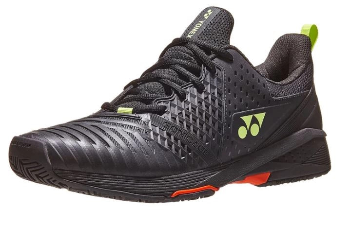 Giày tennis Yonex Sonicage 3 Black Lime, thiết kế siêu nhẹ, tốc độ vượt trội cho năm 2024.