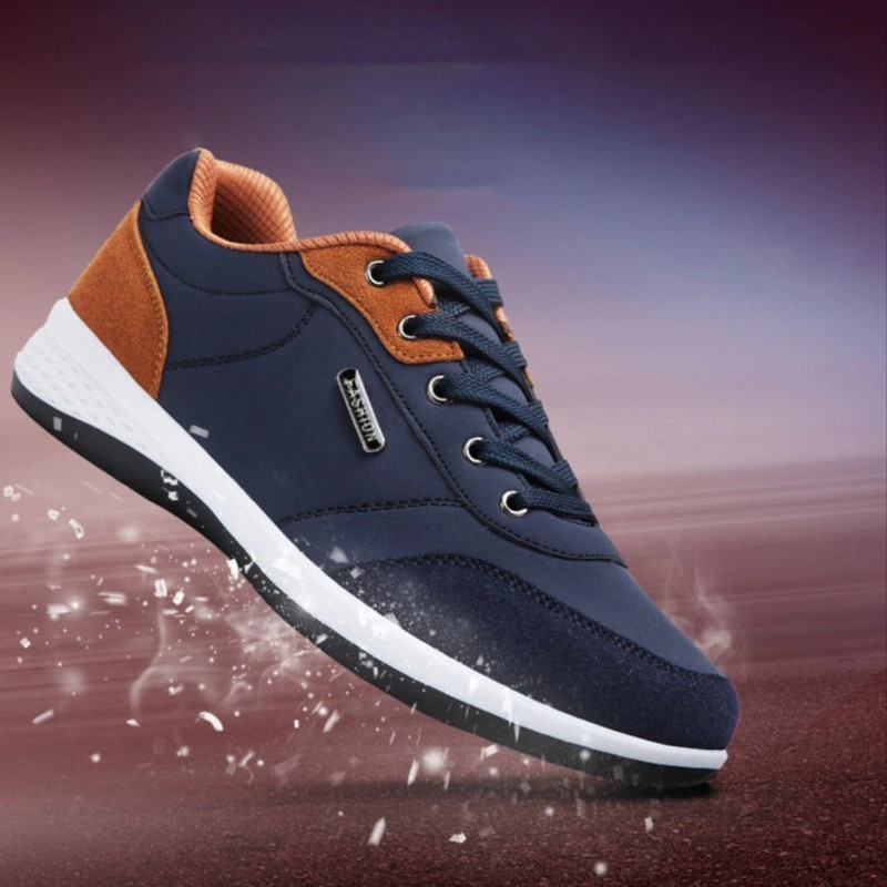 Giày thể thao bọc da lộn màu đen, thiết kế sang trọng và trẻ trung cho quý ông trung niên